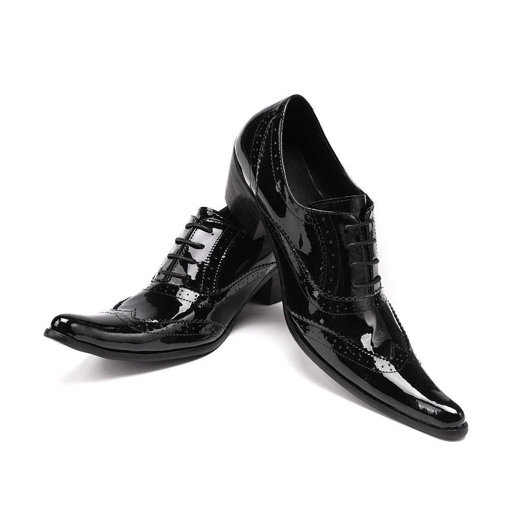 Christia Bella High Heel Dress Shoes - Rock Punk Fashion Genuine Leather Business Style Nightclub Shoes - Image 7