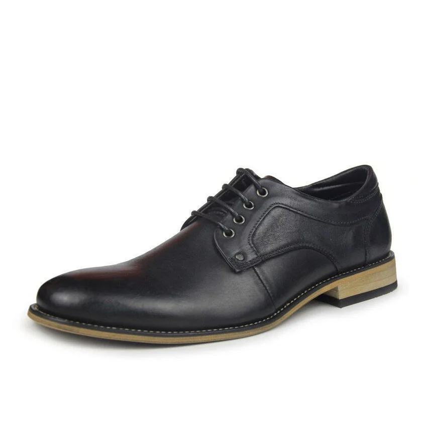 New Men's Genuine Leather Handmade Dress Shoes - Business & Wedding Lace-Up Shoes - Image 2
