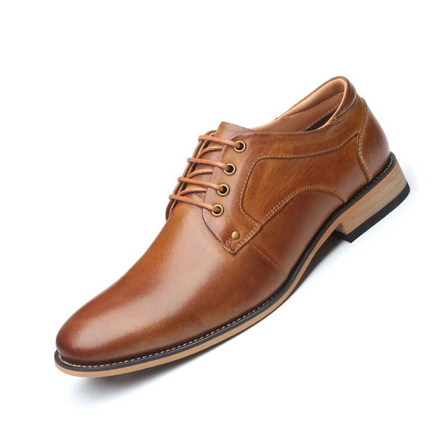 New Men's Genuine Leather Handmade Dress Shoes - Business & Wedding Lace-Up Shoes - Image 3