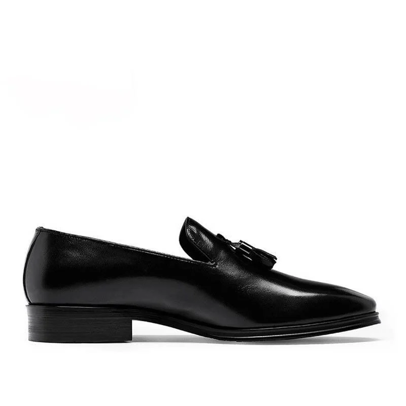 Men's Luxury Genuine Leather Business Dress Shoes – Square Toe Tassel Fashion for Youth - Image 7