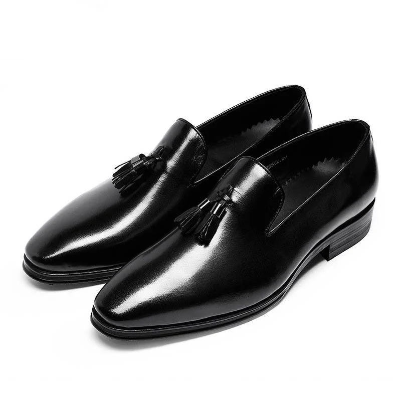 Men's Luxury Genuine Leather Business Dress Shoes – Square Toe Tassel Fashion for Youth - Image 5