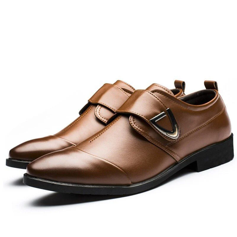 Men's Classic Leather Wingtip Oxfords – Italian-Style Carved Flat Dress Shoes, Casual and Formal, Plus Sizes Available