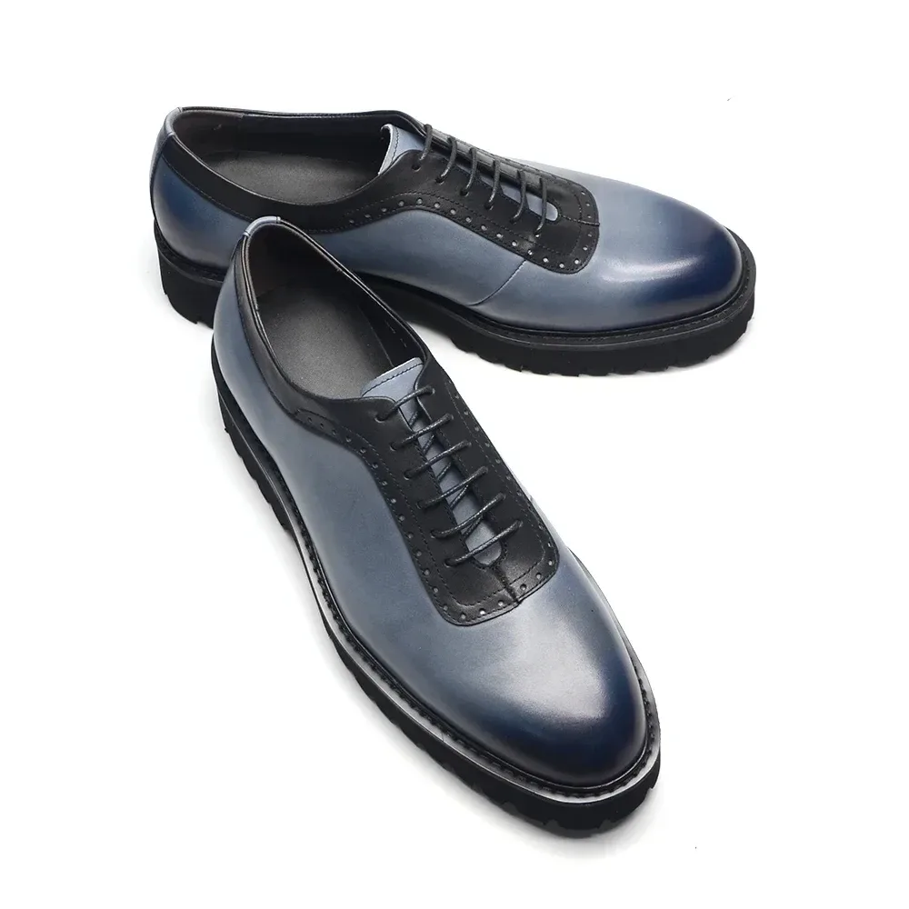 Men's Round Toe Oxford Elevator Shoes - Genuine Leather, Height Boosting, for Business and Casual Attire - Image 7