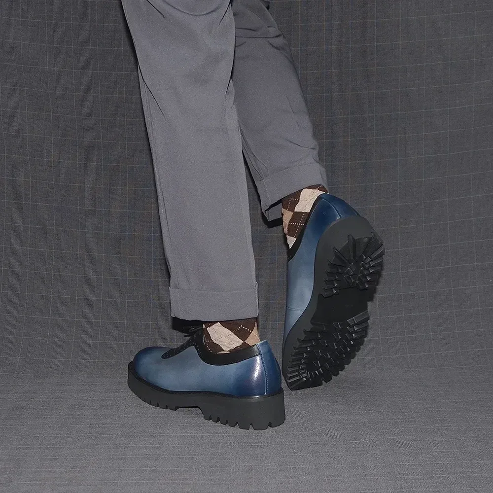 Men's Round Toe Oxford Elevator Shoes - Genuine Leather, Height Boosting, for Business and Casual Attire - Image 5