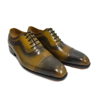 High-Quality Formal Leather Men's Oxfords - Pointed Toe Carved Lace-Up Shoes