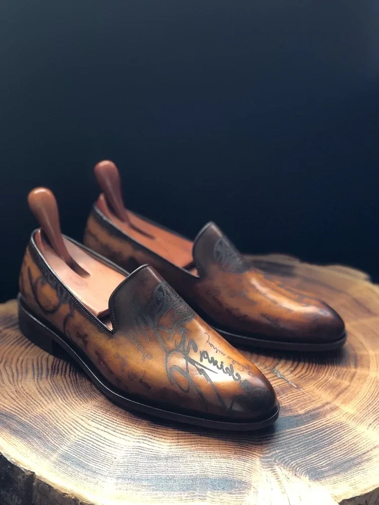Laser Loafer Men’s Classic Leather Outsole Breathable Leather Shoe - Image 2