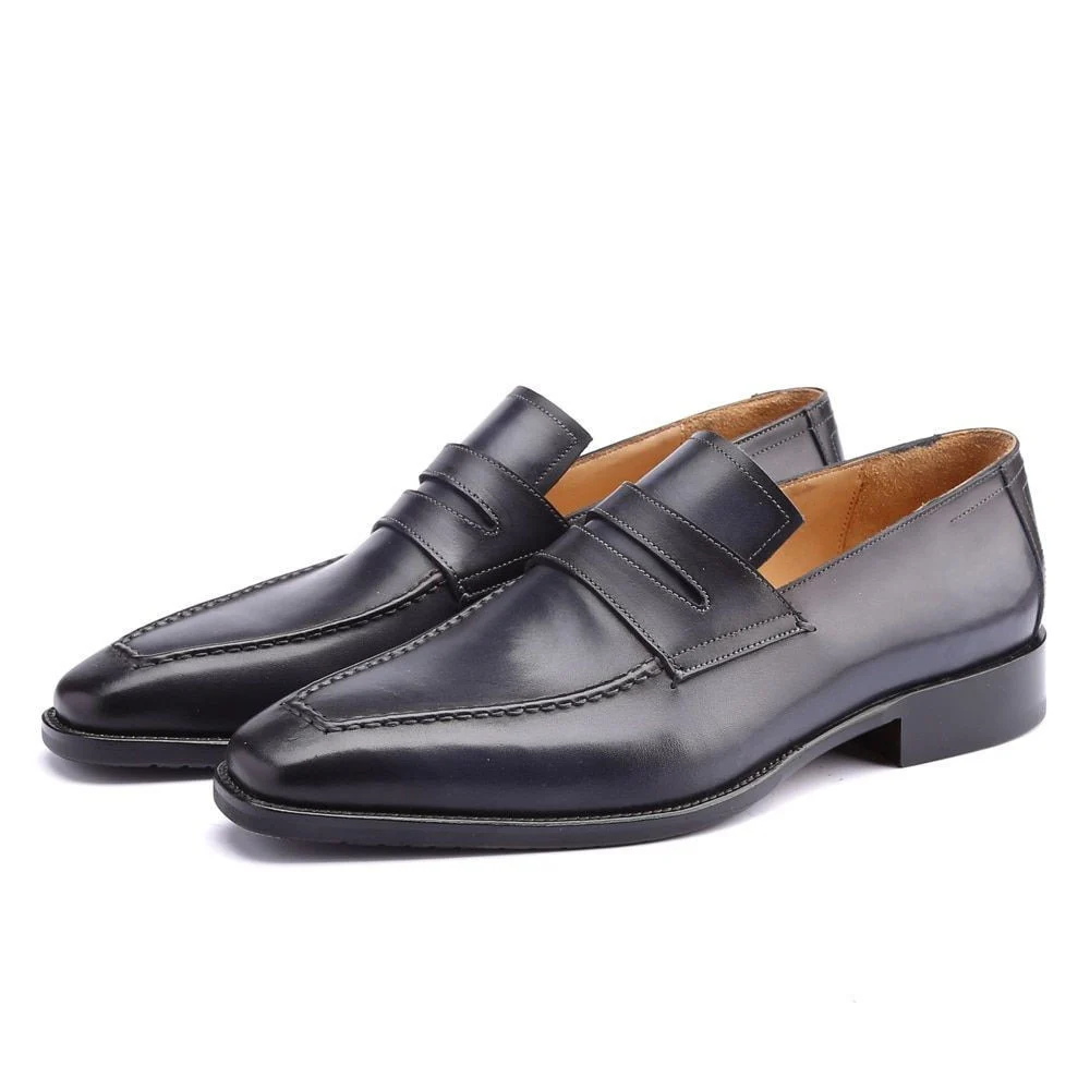 Men's Luxury Genuine Leather Loafers – Vintage Retro Dress Shoes for Formal Business, Parties, and Weddings