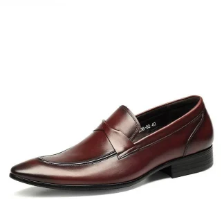 Men's Luxury Genuine Leather Business Dress Shoes – Pointed Toe Fashion Formal Wedding Shoes for Summer