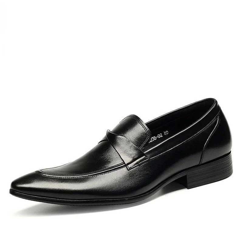 Men's Luxury Genuine Leather Business Dress Shoes – Pointed Toe Fashion Formal Wedding Shoes for Summer - Image 4