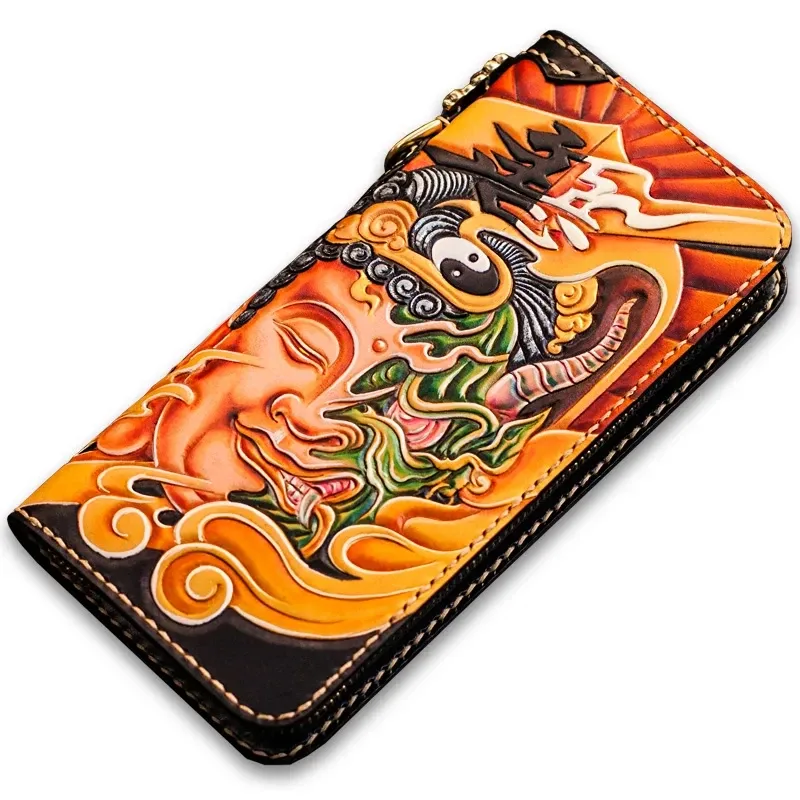 Saigon Leather Handmade Hand-Carved Clutch Wallet, Vegetable-Tanned Leather, Unisex Bag for Women and Men, Perfect Gift - Image 6
