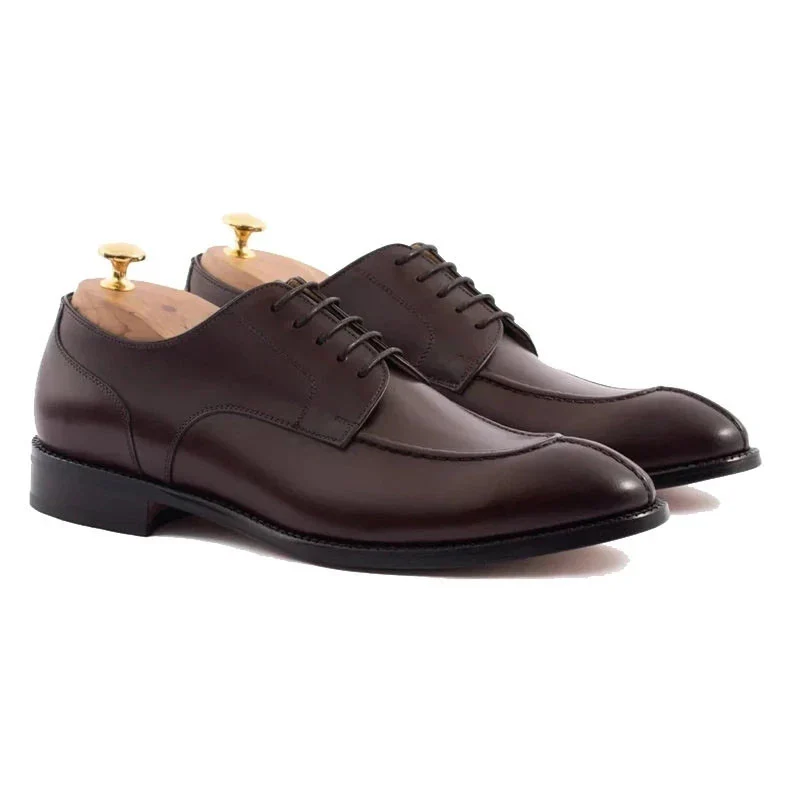 Saigon-Leather Black Derby Style Bridegroom Designer Dress Shoes - Handmade Genuine Leather - Image 2
