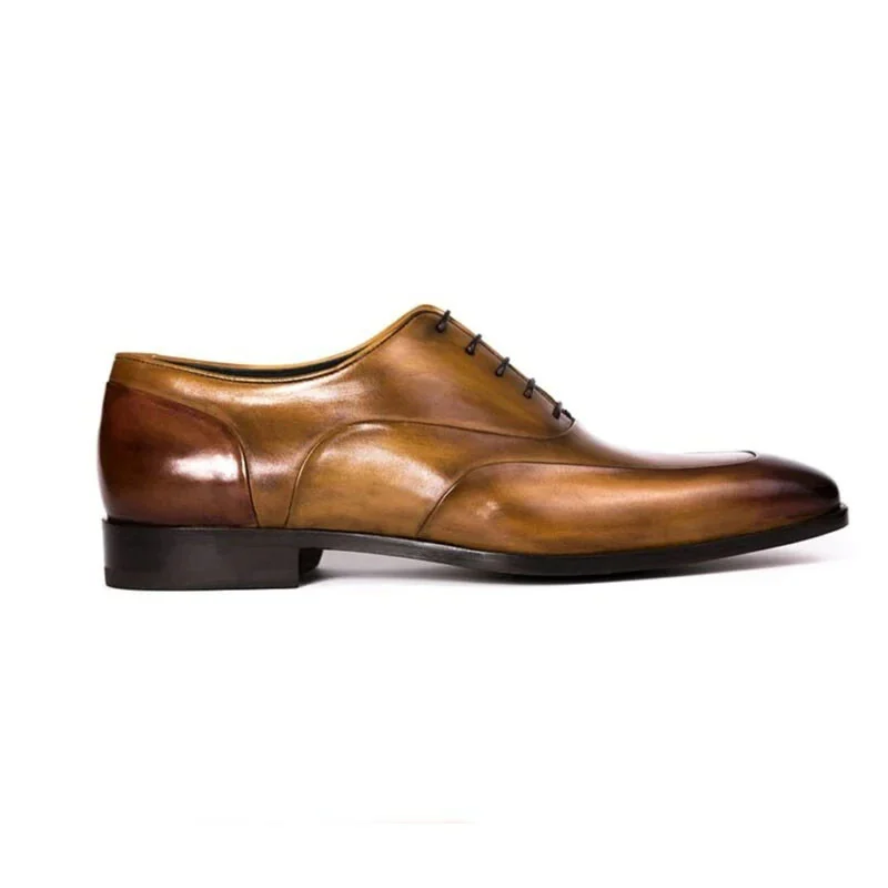 Saigon-Leather Oxford Fashion Leather Men's Shoes - Handmade Lace-Up Wedding & Business Shoes - Image 3