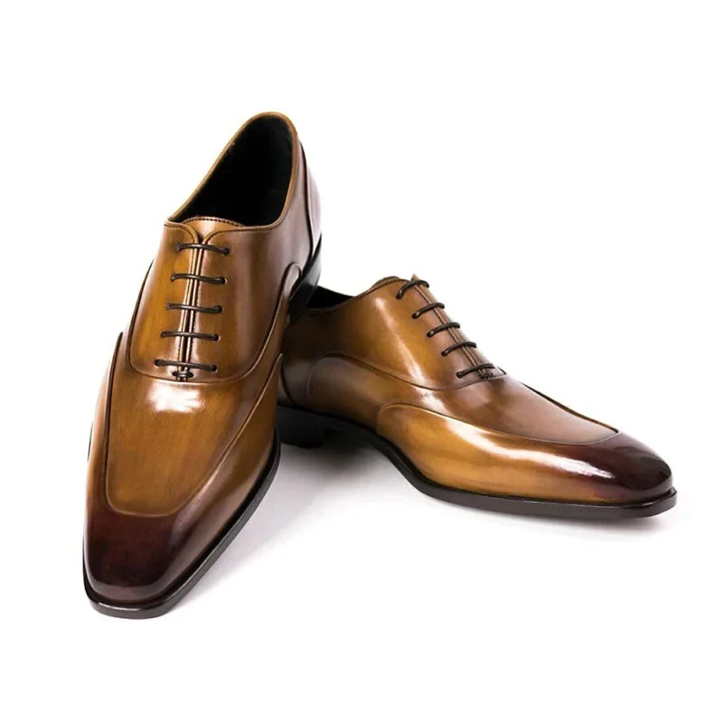 Saigon-Leather Oxford Fashion Leather Men's Shoes - Handmade Lace-Up Wedding & Business Shoes - Image 4