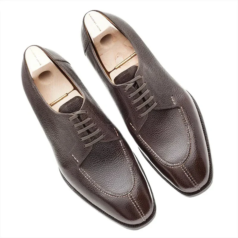 Saigon-Leather Derby Style Bridegroom Dress Shoes - Formal Office Best Men's Shoes - Image 2