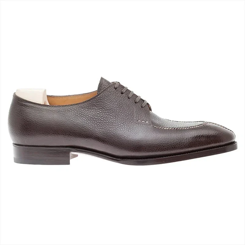 Saigon-Leather Derby Style Bridegroom Dress Shoes - Formal Office Best Men's Shoes - Image 5