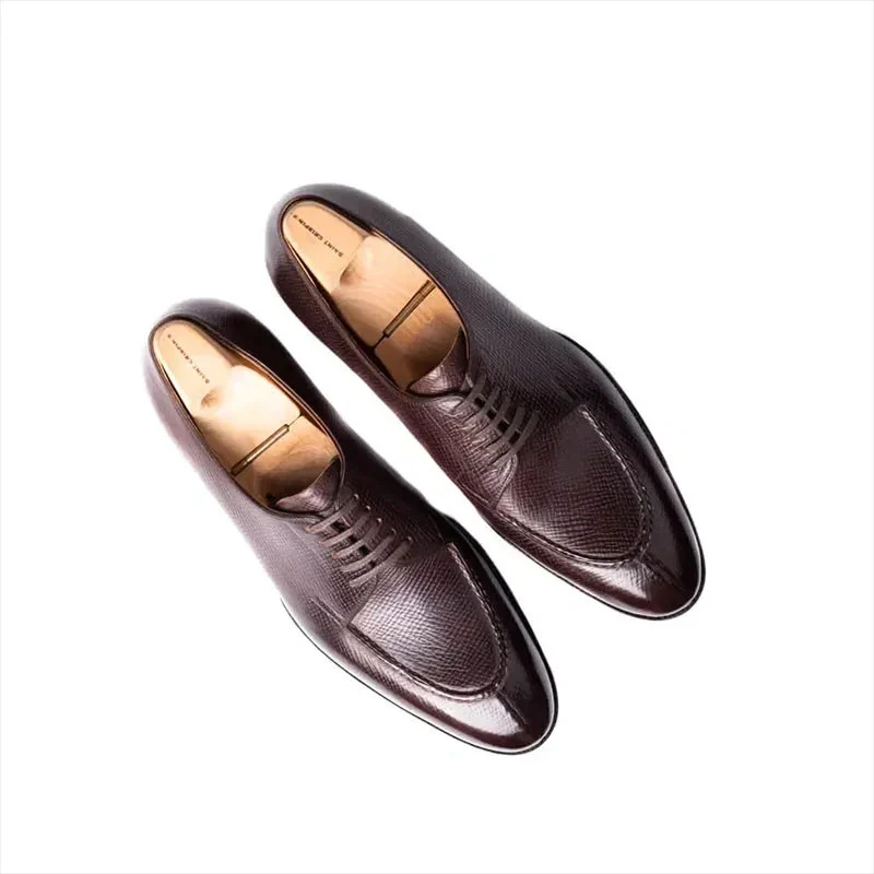 Saigon-Leather Derby Brogue Style Dress Shoes - Formal Party, Business, Designer, Genuine Leather for Men - Image 3