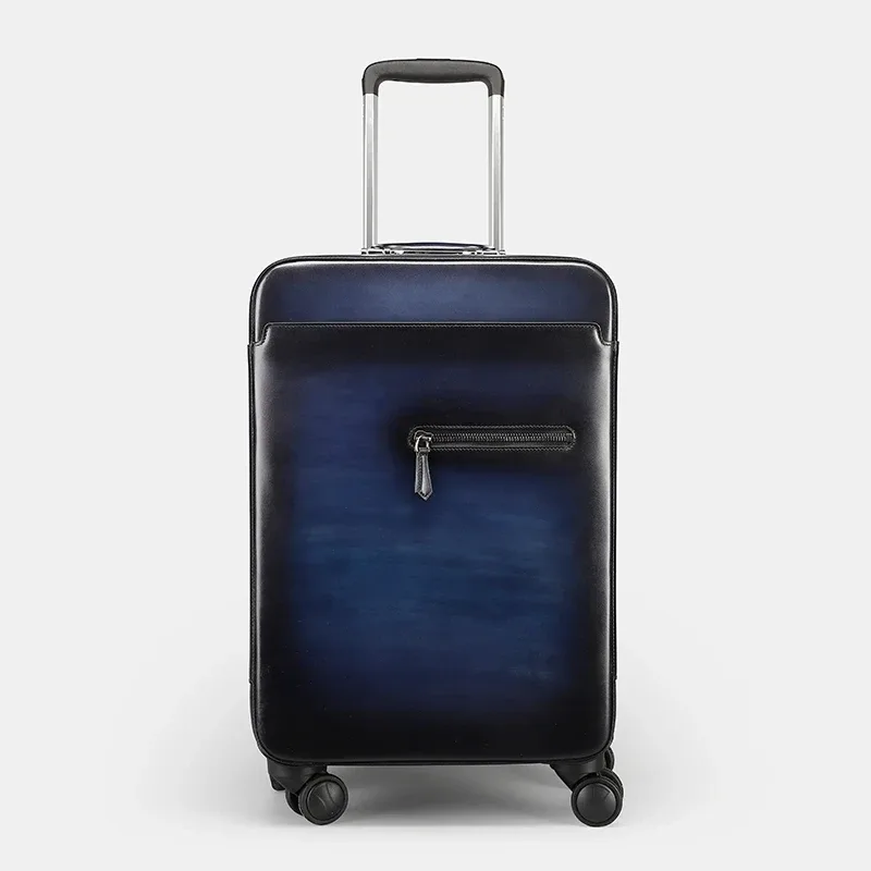 Premium Leather Business Trolley - Universal Wheels (Unisex) - Image 5