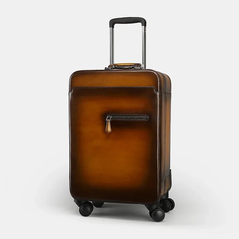 Premium Leather Business Trolley - Universal Wheels (Unisex) - Image 2