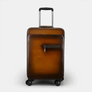 Premium Leather Business Trolley - Universal Wheels (Unisex)