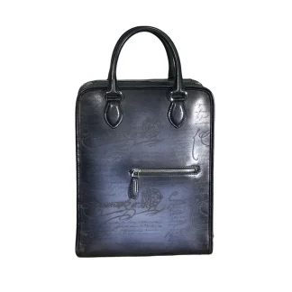 Saigon Leather Genuine Leather Backpack for Men, Hand-Patina Calfskin Shoulder Bag, Gentleman’s Essential