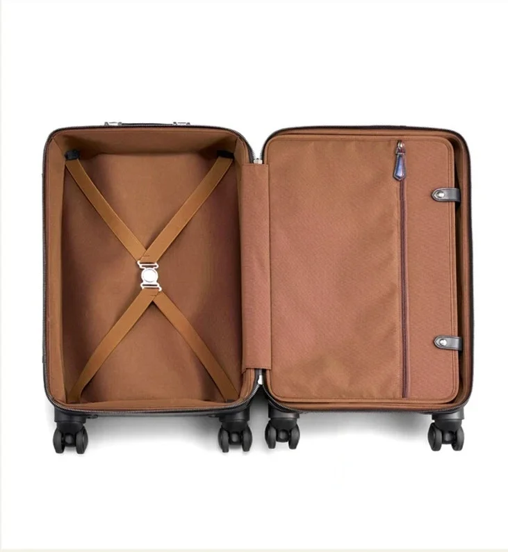 Premium Leather Business Trolley - Universal Wheels (Unisex) - Image 4
