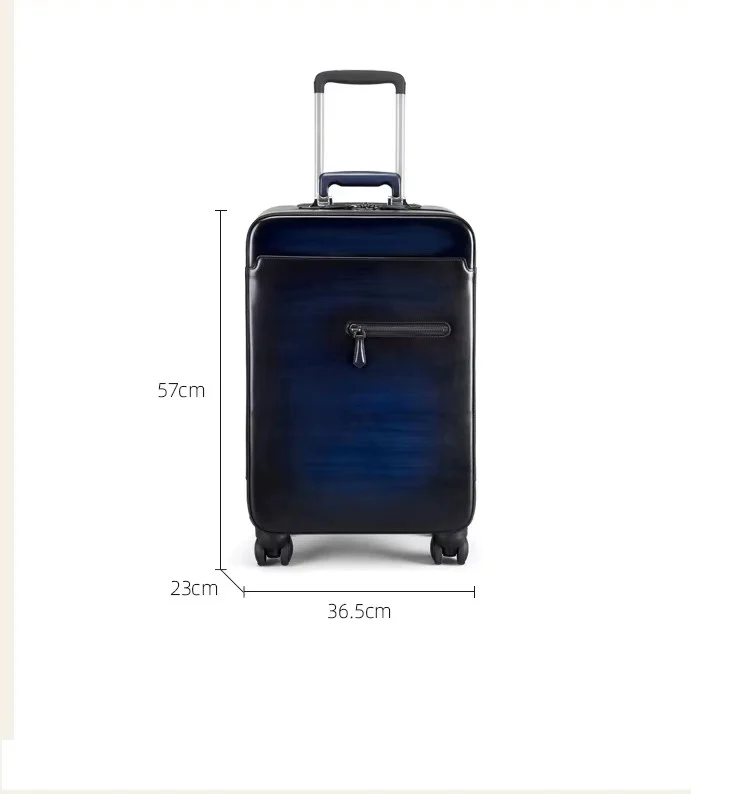 Premium Leather Business Trolley - Universal Wheels (Unisex) - Image 6
