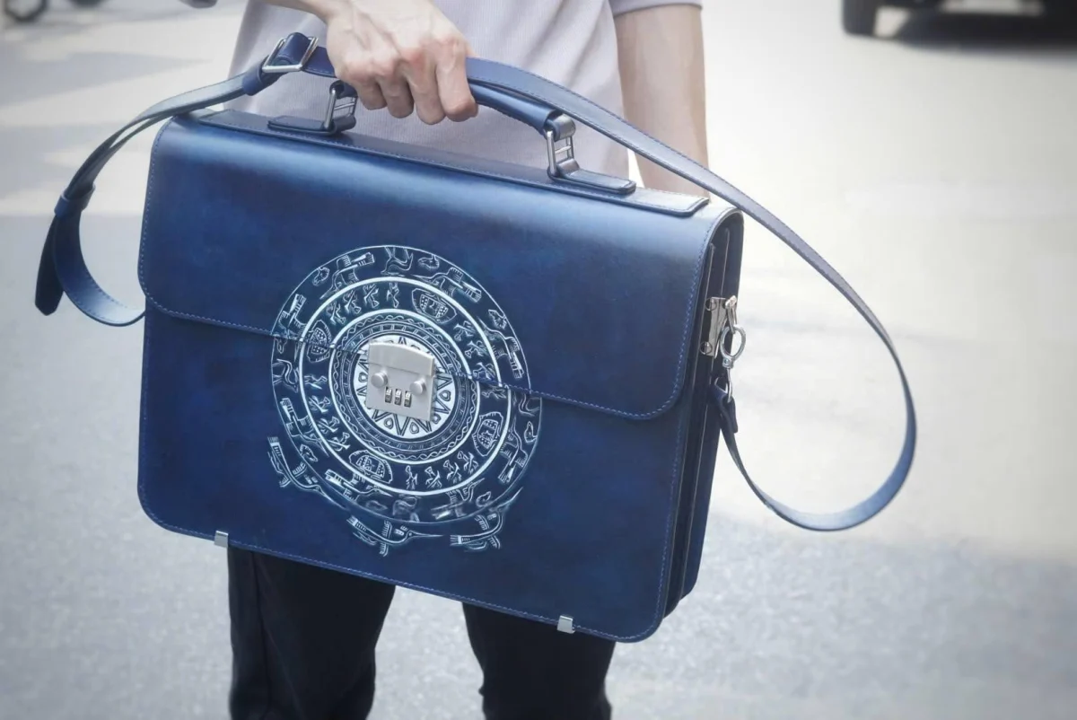 Saigon Leather’s Customizable Artfully Engraved Leather Briefcase – Dong Son Drum Edition - Image 5