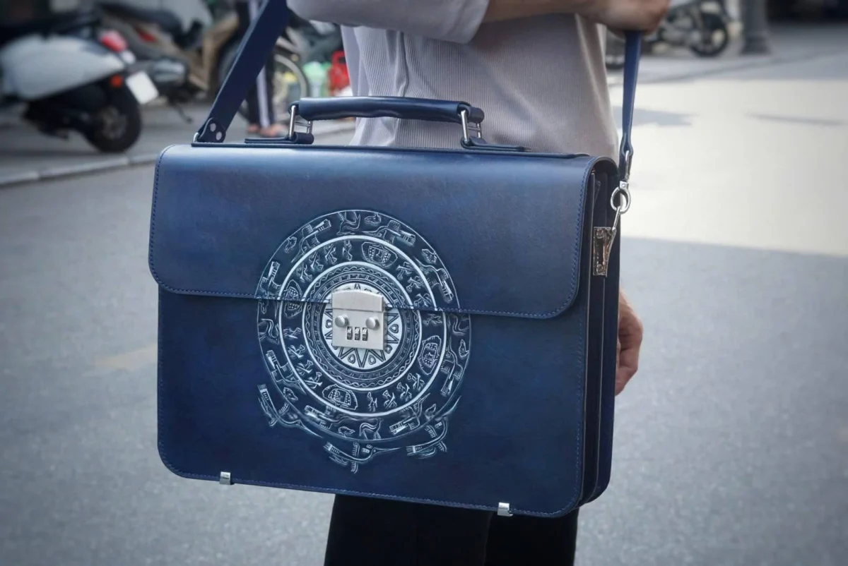 Saigon Leather’s Customizable Artfully Engraved Leather Briefcase – Dong Son Drum Edition - Image 6