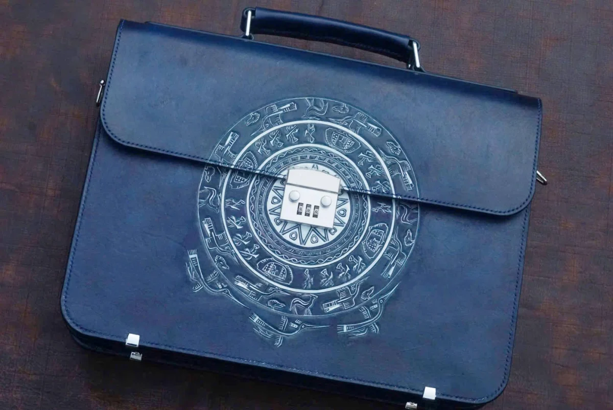 Saigon Leather’s Customizable Artfully Engraved Leather Briefcase – Dong Son Drum Edition - Image 3