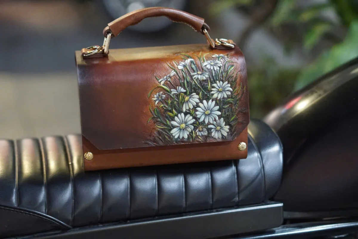 Saigon Leather’s Customizable Handcrafted Leather Handbag – Wild Daisy Reverie Edition - Image 5