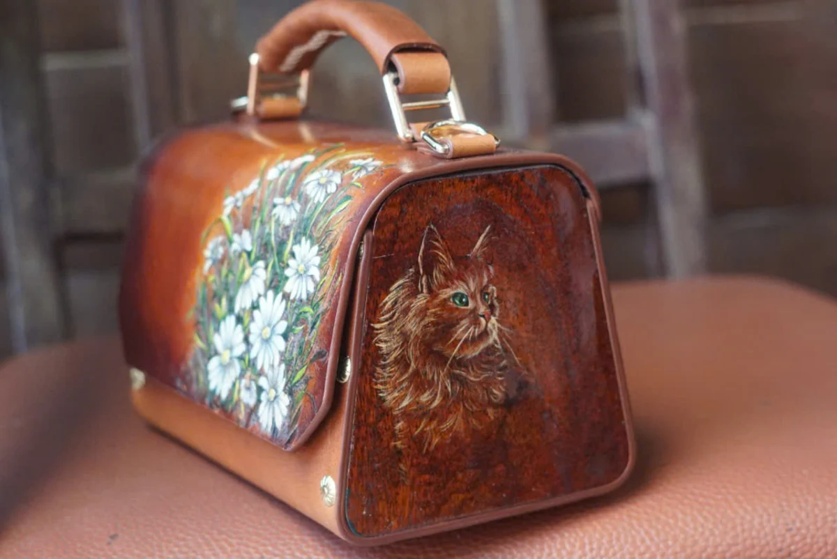 Saigon Leather’s Customizable Handcrafted Leather Handbag – Wild Daisy Reverie Edition - Image 2