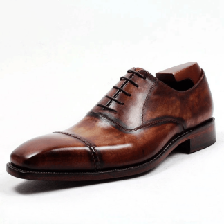 Saigon Leather’s Classic Hand-Patina Oxford Shoes – Amber Brown