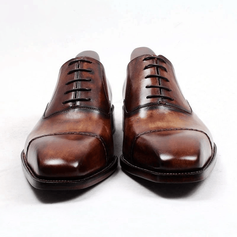 Saigon Leather’s Classic Hand-Patina Oxford Shoes – Amber Brown - Image 3