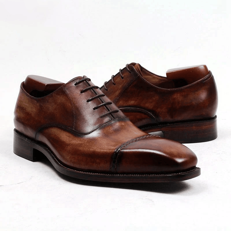 Saigon Leather’s Classic Hand-Patina Oxford Shoes – Amber Brown - Image 4