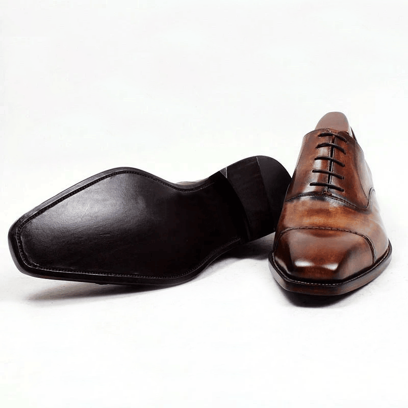Saigon Leather’s Classic Hand-Patina Oxford Shoes – Amber Brown - Image 5