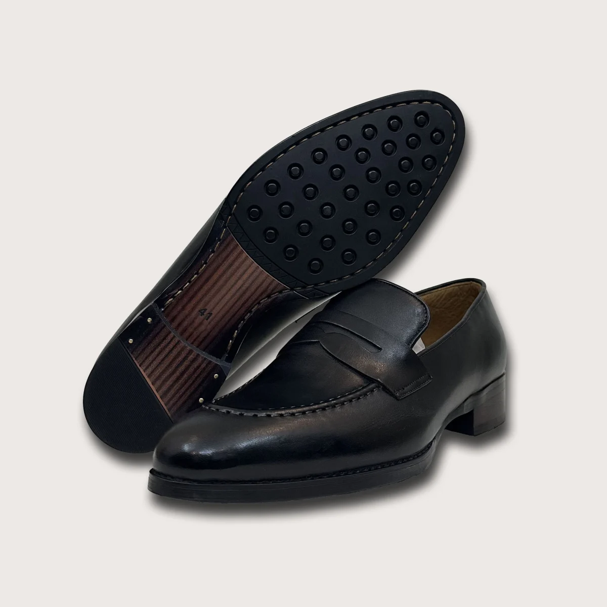 Saigon Leather's Oxford Penny Loafers with Patina Finish - Image 5