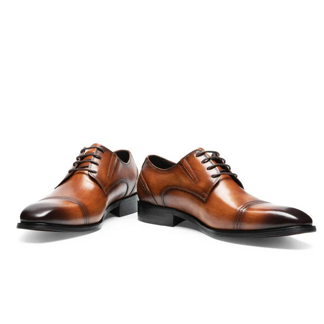 Saigon Leather's Men's Classic Patina Derby Shoes - Image 4
