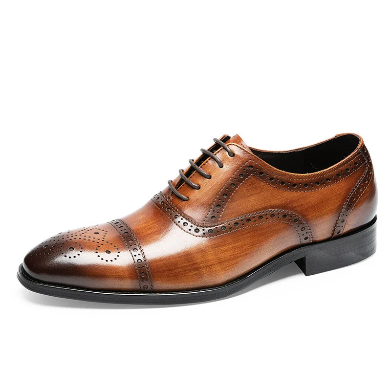 Saigon Leather's Elegant Cap Toe Semi Brogue Oxford Shoes - Image 8