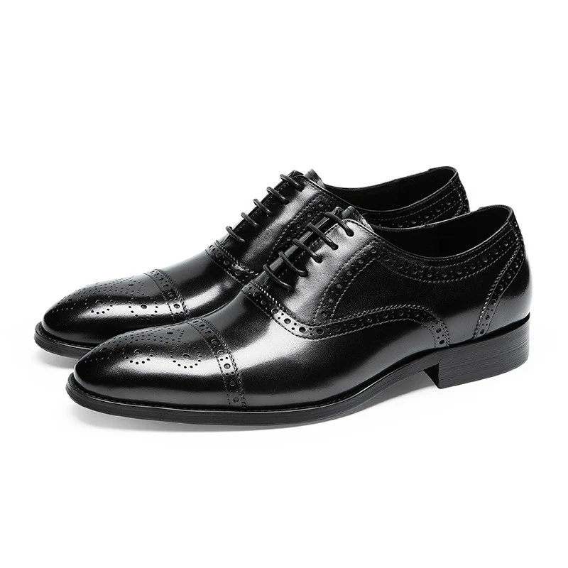 Saigon Leather's Elegant Cap Toe Semi Brogue Oxford Shoes - Image 2