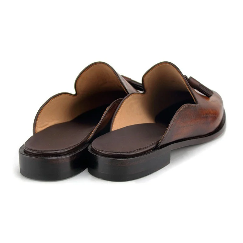 Saigon Leather's Heritage Mule Loafers with Scripted Tassels - Image 4