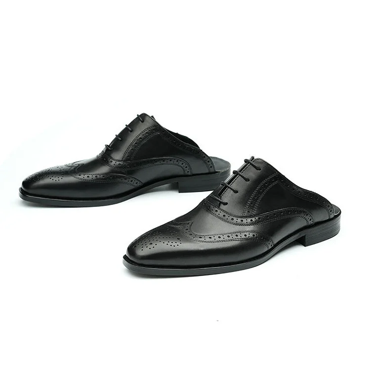 Saigon Leather's Classic Leather Brogue Mules for Men - Image 3