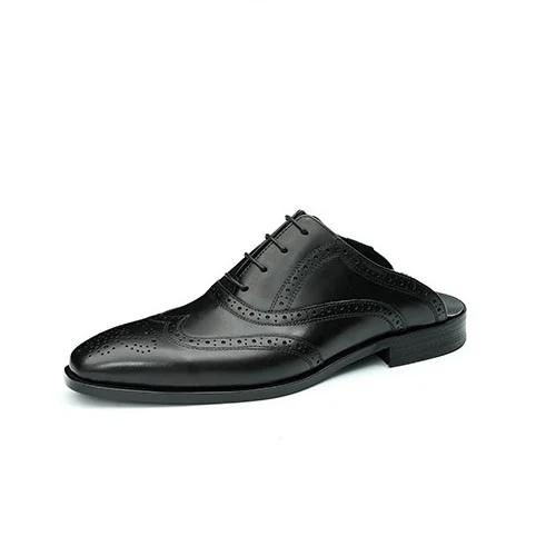 Saigon Leather's Classic Leather Brogue Mules for Men - Image 2