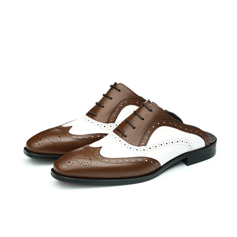 Saigon Leather's Classic Leather Brogue Mules for Men - Image 4