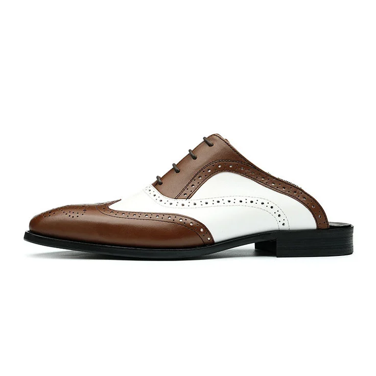 Saigon Leather's Classic Leather Brogue Mules for Men - Image 5