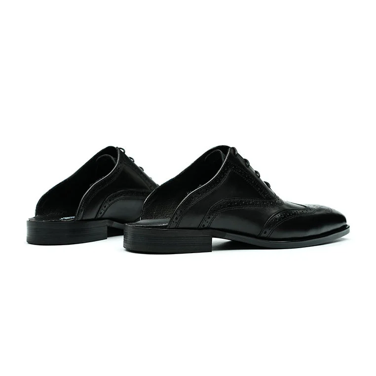 Saigon Leather's Classic Leather Brogue Mules for Men - Image 6