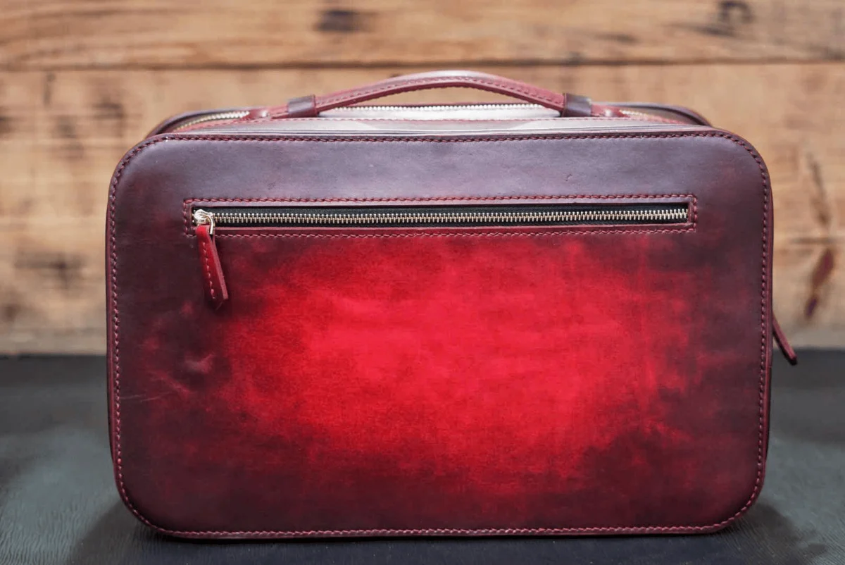 Saigon Leather The Hand-Painted Leather Mini Box Bag – Crimson Koi Edition - Image 4