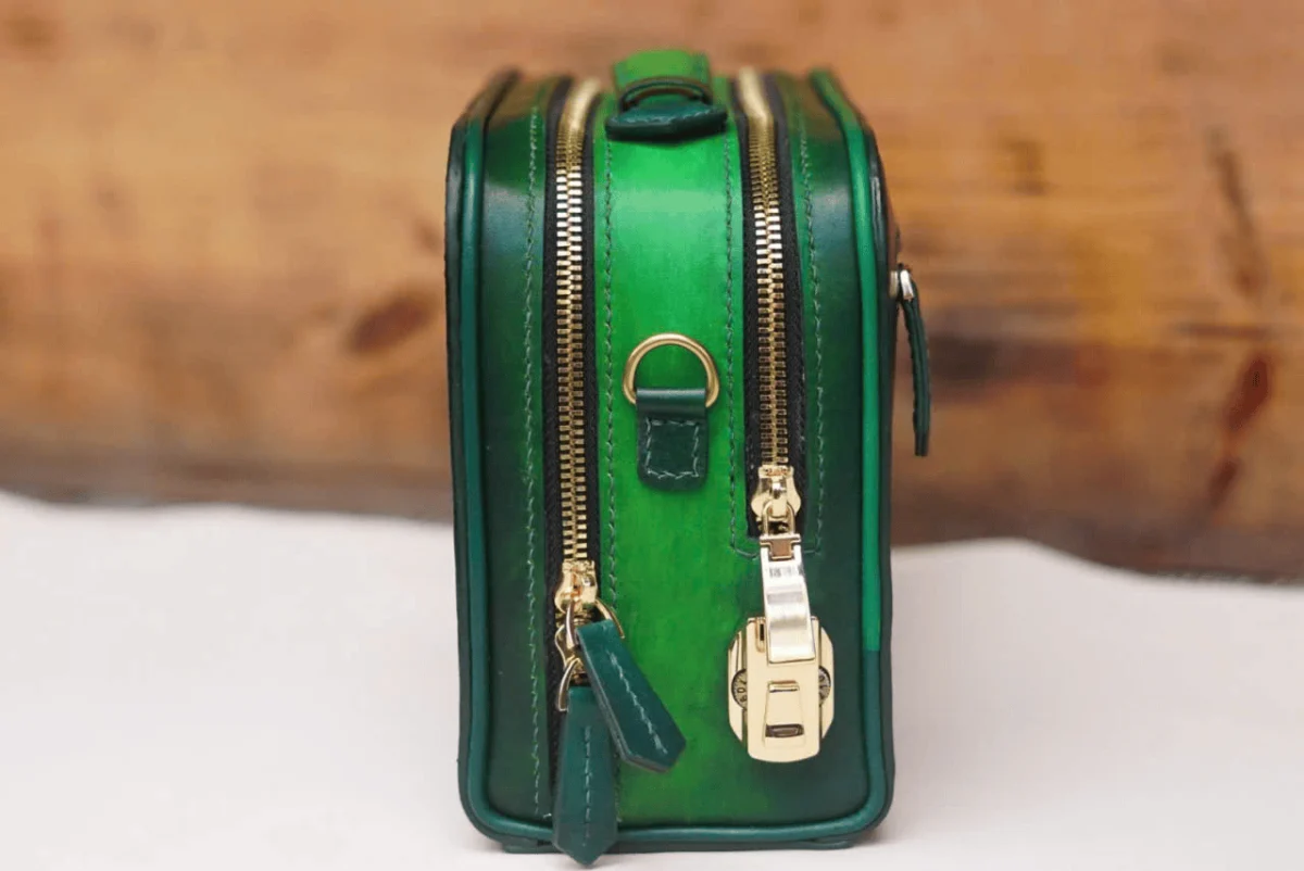 Saigon Leather’s Yin-Yang Betta Fish Hand-Carved Full-Grain Leather Bag - Image 4