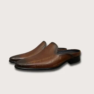 Saigon Leather's Handcrafted Vintage Engraved Mule Loafers