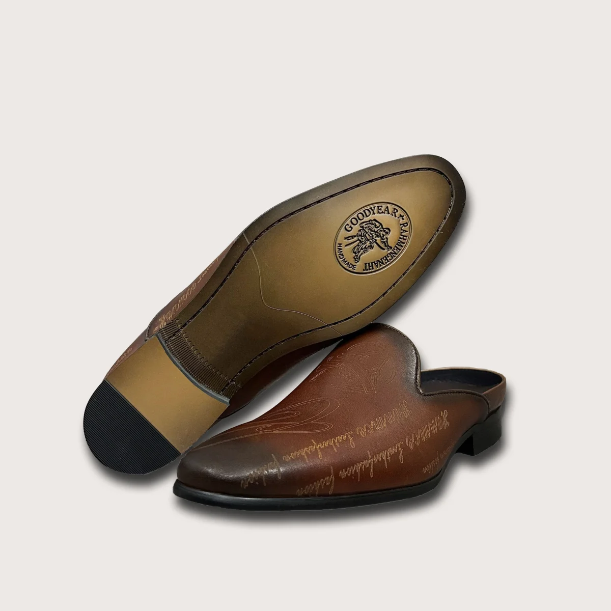 Saigon Leather's Handcrafted Vintage Engraved Mule Loafers - Image 7