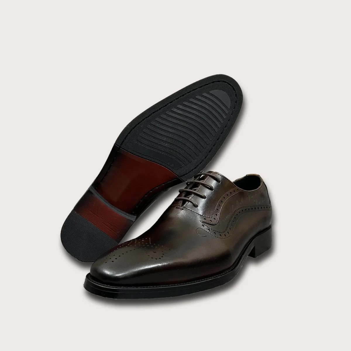 Saigon Leather's Men's Plain Toe Brogues Oxfords Formal Shoes - Image 4